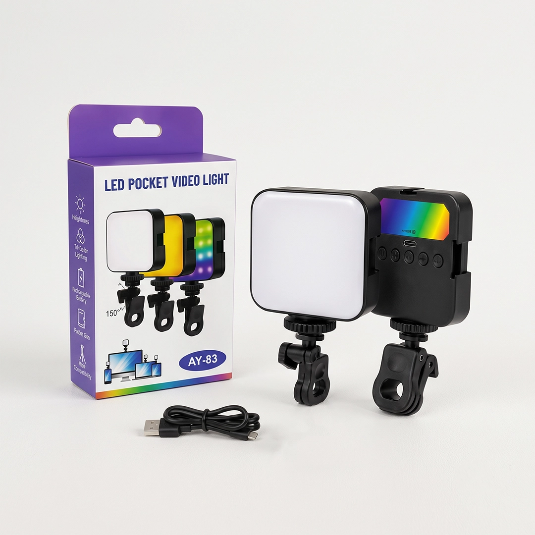 AY-83 Mini Portable RGB LED Video Light for Vlogging & Photography