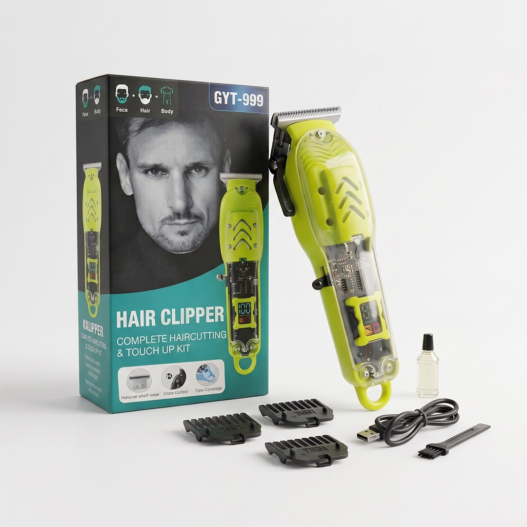 Transparent Professional Hair Trimmer (with LCD Display)